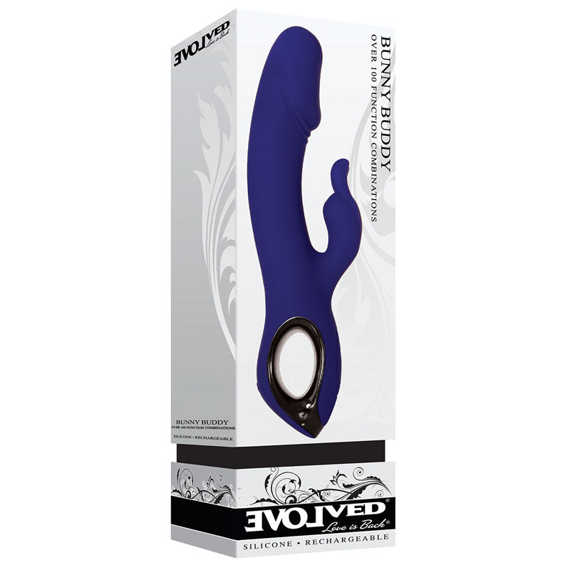 Evolved Bunny Buddy - Blue 22.2 cm USB Rechargeable Rabbit Vibrator Evolved