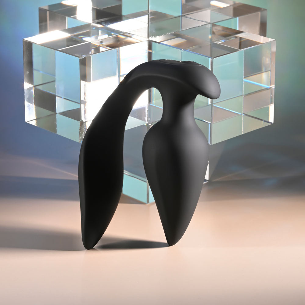 Evolved THE GENIE - Black 11.2 cm USB Rechargeable Vibrating Plug with Wireless Remote Evolved