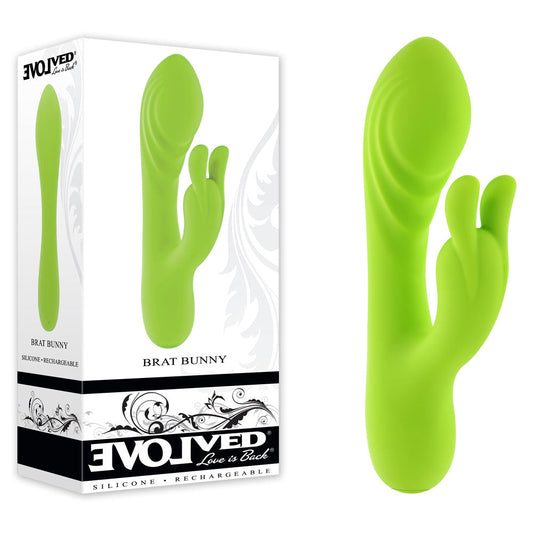 Evolved BRAT BUNNY - Green 16.2 cm USB Rechargeable Rabbit Vibrator Evolved