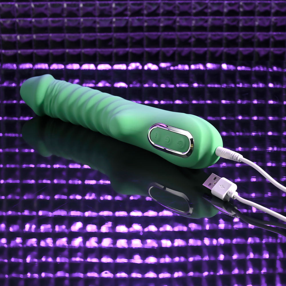 Evolved FULL THROTTLE - Mint Green 24.1 cm USB Rechargeable Vibrator Evolved