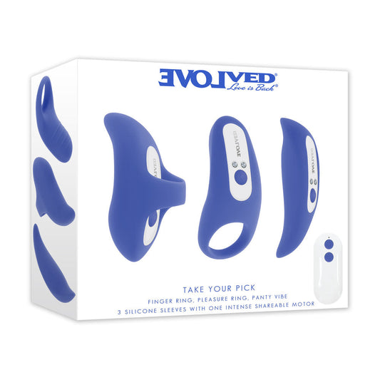 Evolved TAKE YOUR PICK - Rechargeable Bullet with 3 Interchargeable Sleeves Evolved