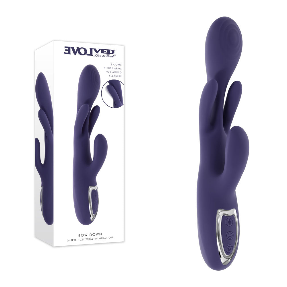 Evolved BOW DOWN - Purple USB Rechargeable Rabbit Vibrator Evolved
