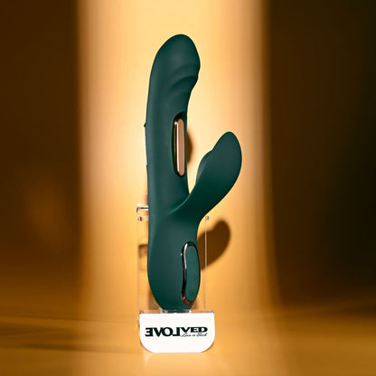 Evolved HEART OF GOLD - Green USB Rechargeable Rabbit Vibrator Evolved