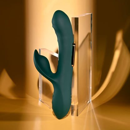Evolved HEART OF GOLD - Green USB Rechargeable Rabbit Vibrator Evolved