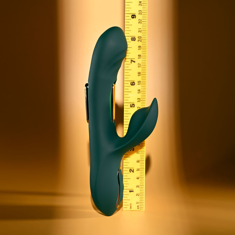 Evolved HEART OF GOLD - Green USB Rechargeable Rabbit Vibrator Evolved