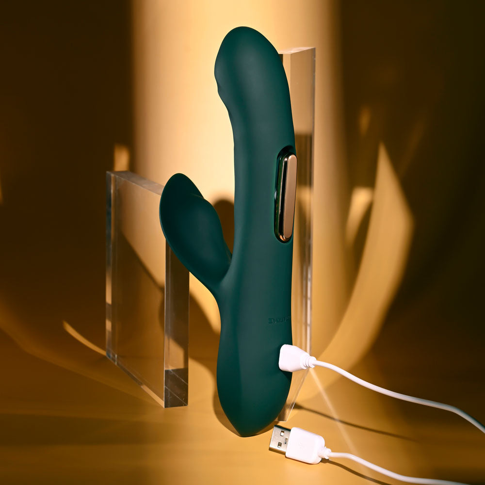 Evolved HEART OF GOLD - Green USB Rechargeable Rabbit Vibrator Evolved