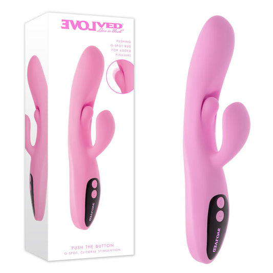 Evolved PUSH THE BUTTON - Pink 23.5 cm USB Rechargeable Rabbit Vibrator with G-Spot Bud Evolved