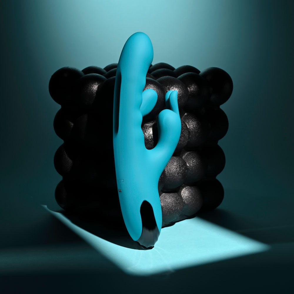 Evolved BUNNY TAPPER - Blue 20 cm USB Rechargeable Rabbit Vibrator with Flicking Shaft Evolved