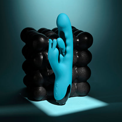 Evolved BUNNY TAPPER - Blue 20 cm USB Rechargeable Rabbit Vibrator with Flicking Shaft Evolved