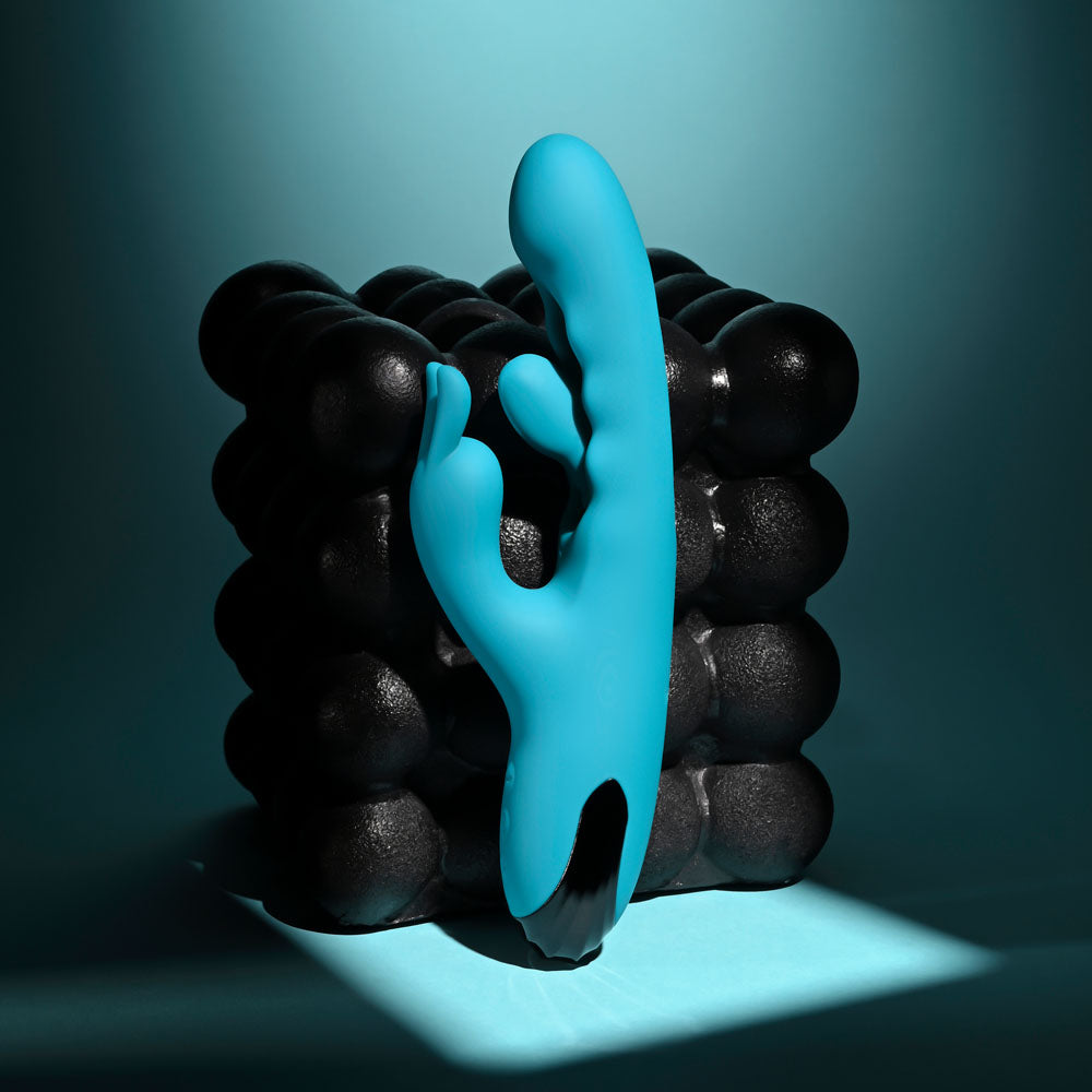 Evolved BUNNY TAPPER - Blue 20 cm USB Rechargeable Rabbit Vibrator with Flicking Shaft Evolved
