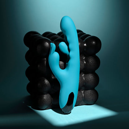 Evolved BUNNY TAPPER - Blue 20 cm USB Rechargeable Rabbit Vibrator with Flicking Shaft Evolved