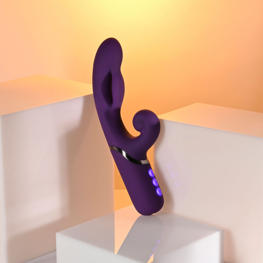 Evolved PLEASURE PUFF - Purple 24.1 cm USB Rechargeable Inflatable Rabbit Vibrator Evolved
