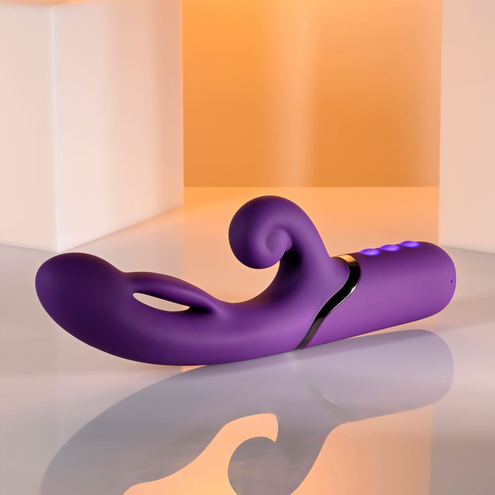 Evolved PLEASURE PUFF - Purple 24.1 cm USB Rechargeable Inflatable Rabbit Vibrator Evolved