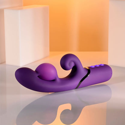 Evolved PLEASURE PUFF - Purple 24.1 cm USB Rechargeable Inflatable Rabbit Vibrator Evolved