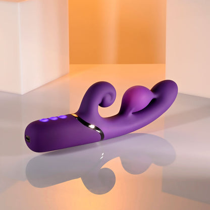 Evolved PLEASURE PUFF - Purple 24.1 cm USB Rechargeable Inflatable Rabbit Vibrator Evolved