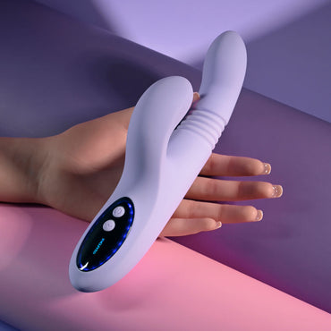 Evolved PEP TALK - Purple 23.3 cm USB Rechargeable Thrusting Vibrator with Tapping Clitoral Stimulator Evolved