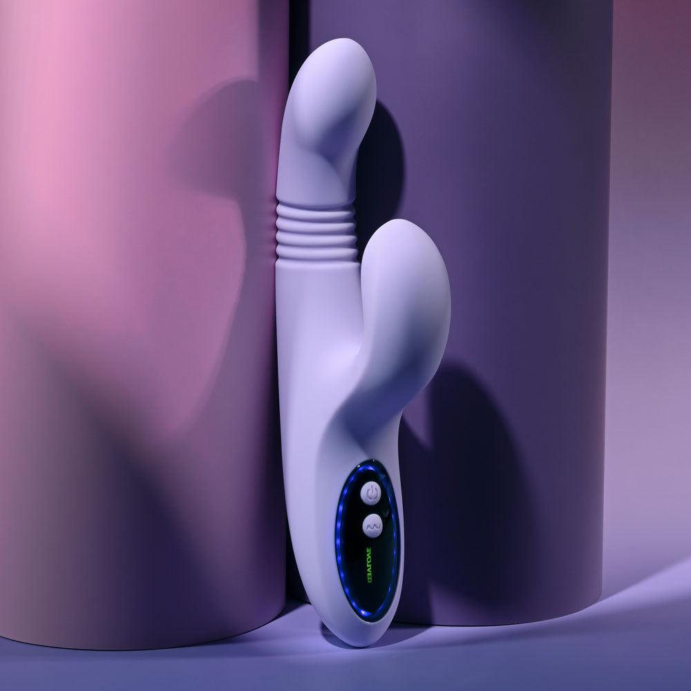 Evolved PEP TALK - Purple 23.3 cm USB Rechargeable Thrusting Vibrator with Tapping Clitoral Stimulator Evolved