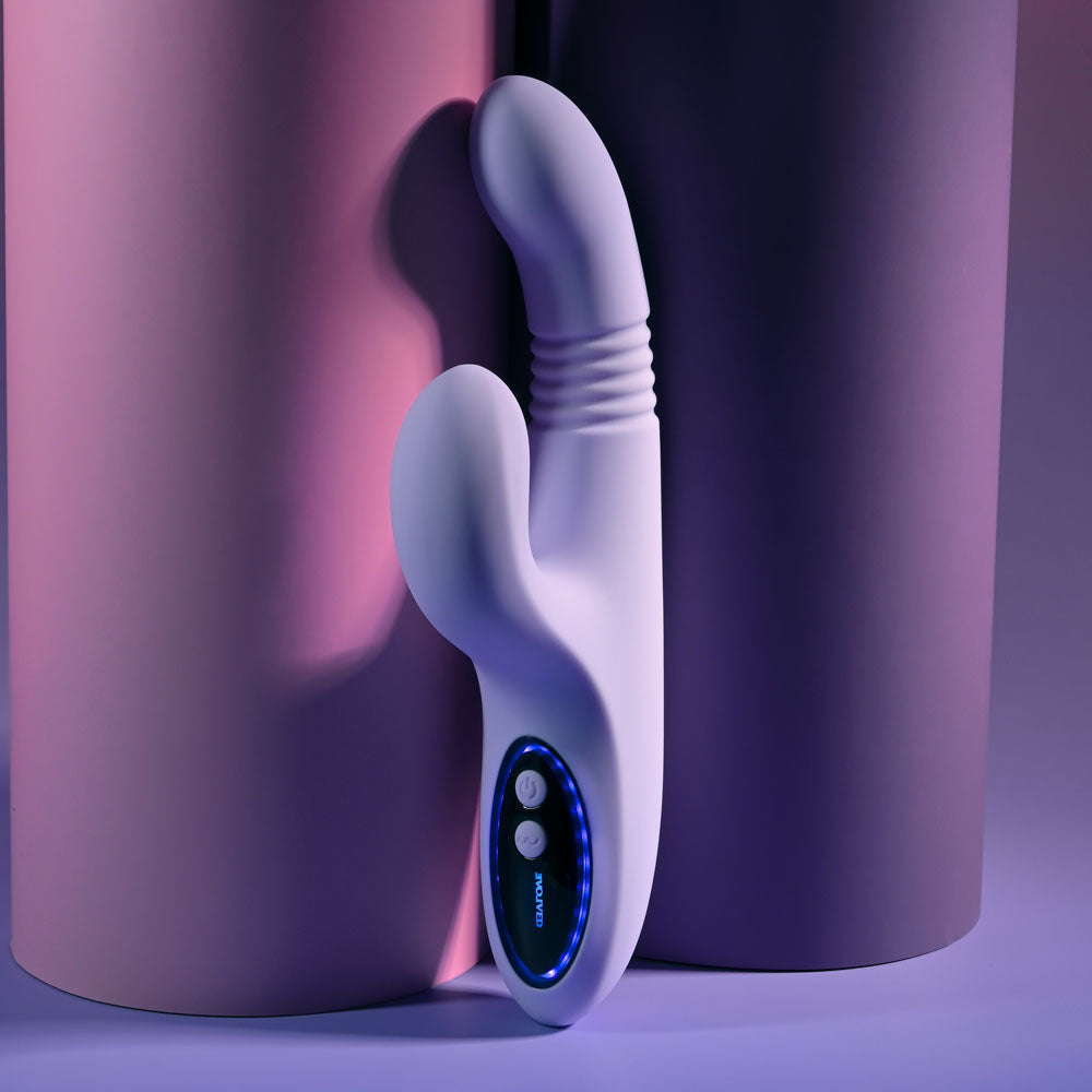 Evolved PEP TALK - Purple 23.3 cm USB Rechargeable Thrusting Vibrator with Tapping Clitoral Stimulator Evolved