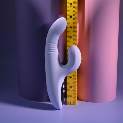 Evolved PEP TALK - Purple 23.3 cm USB Rechargeable Thrusting Vibrator with Tapping Clitoral Stimulator Evolved