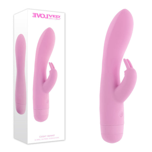 Evolved CUSHY BUNNY - Pink 19.1 cm USB Rechargeable Rabbit Vibrator Evolved