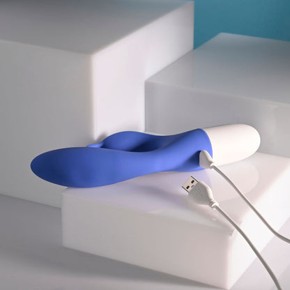 Evolved FUNNY BUNNY - Blue 20 cm USB Rechargeable Rabbit Vibrator Evolved