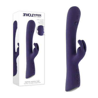 Evolved POPPIN GOOD TIME - Purple 20 cm USB Rechargeable Rabbit Vibrator Evolved
