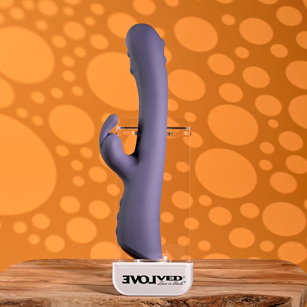 Evolved POPPIN GOOD TIME - Purple 20 cm USB Rechargeable Rabbit Vibrator Evolved