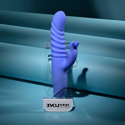 Evolved KNOCK KNOCK - Purple 22.9 cm USB Rechargeable Rabbit Vibrator with Flicking Head Evolved