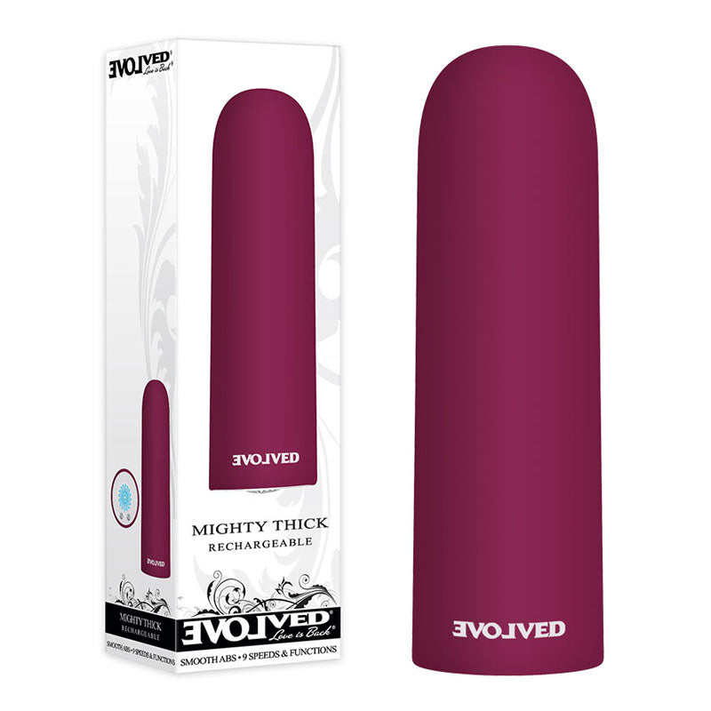 Evolved Mighty Thick - Burgundy Red 9 cm USB Rechargeable Bullet Evolved