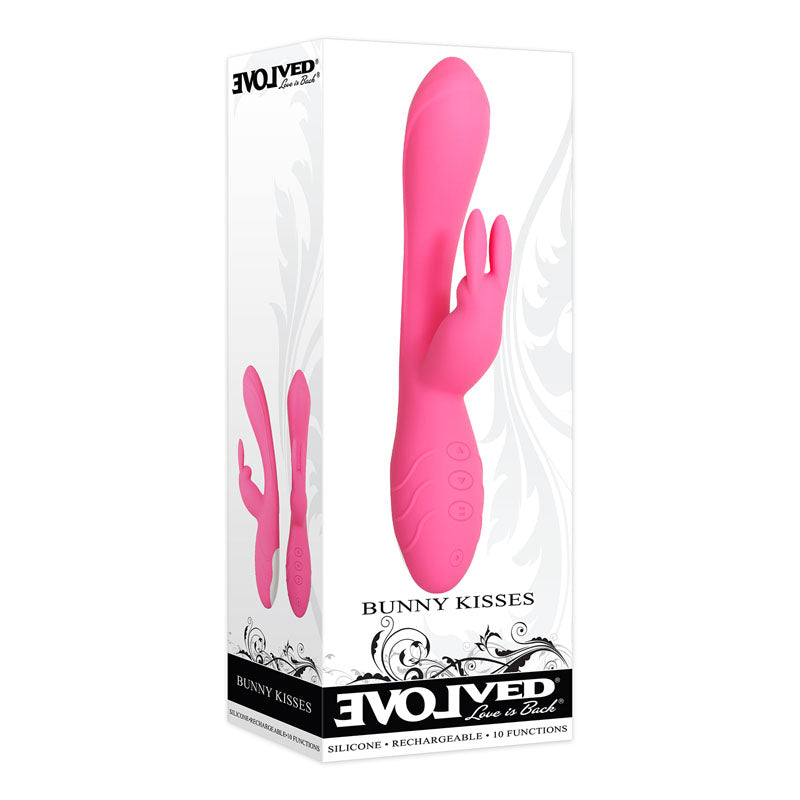 Evolved Bunny Kisses - Pink 20 cm USB Rechargeable Rabbit Vibrator Evolved
