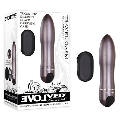 Evolved Travel-Gasm - Gray 9 cm USB Rechargeable Bullet with Travel Case Evolved