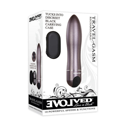 Evolved Travel-Gasm - Gray 9 cm USB Rechargeable Bullet with Travel Case Evolved