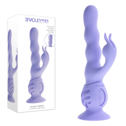 Evolved WIGGLY BUNNY - Purple USB Rechargeable Rabbit Vibrator with Suction Base Evolved
