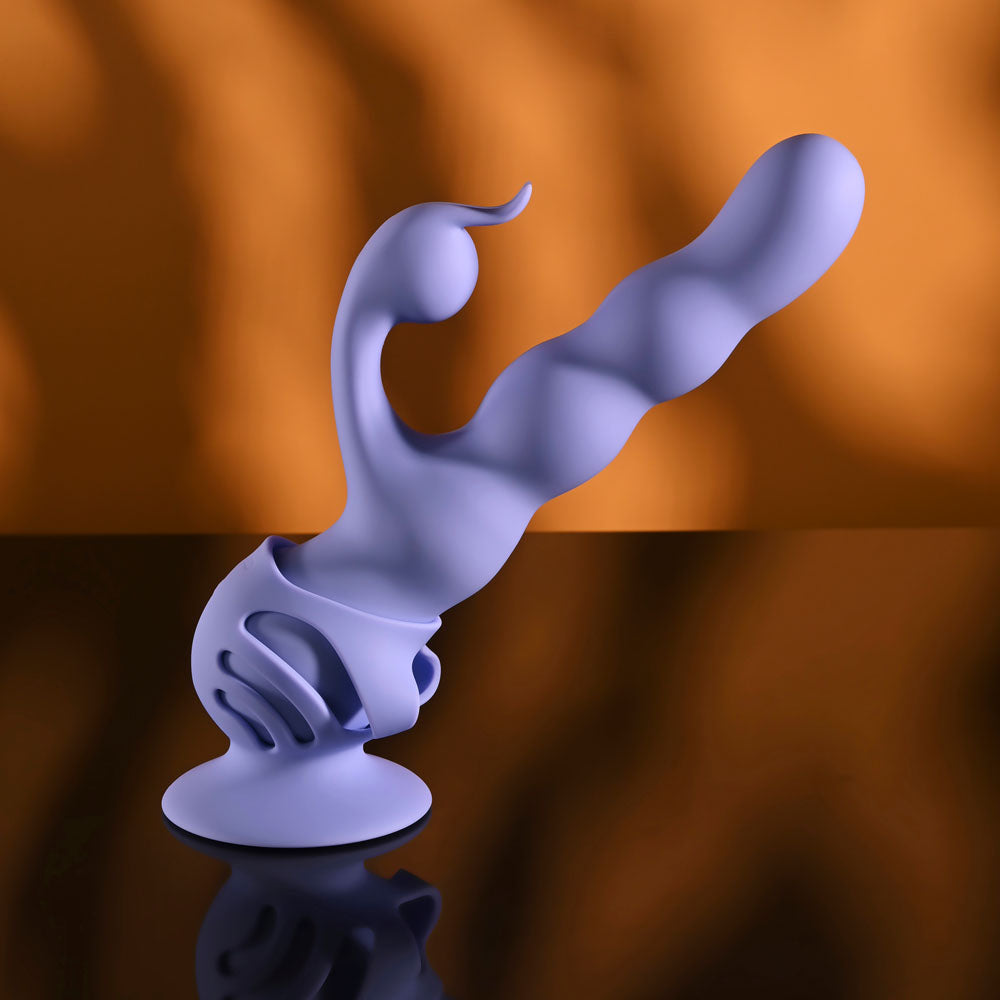 Evolved WIGGLY BUNNY - Purple USB Rechargeable Rabbit Vibrator with Suction Base Evolved