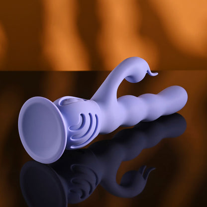 Evolved WIGGLY BUNNY - Purple USB Rechargeable Rabbit Vibrator with Suction Base Evolved