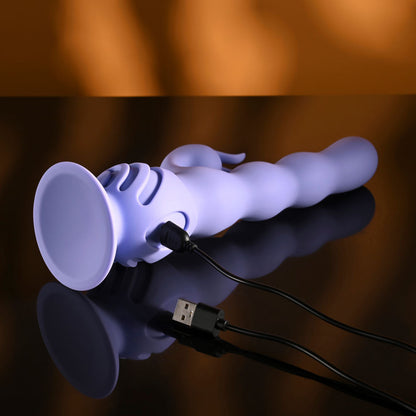 Evolved WIGGLY BUNNY - Purple USB Rechargeable Rabbit Vibrator with Suction Base Evolved