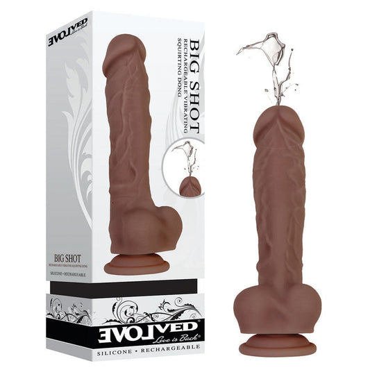 Evolved Big Shot - Brown - Brown 20.3 cm (8'') USB Rechargeable Squirting Dong Evolved