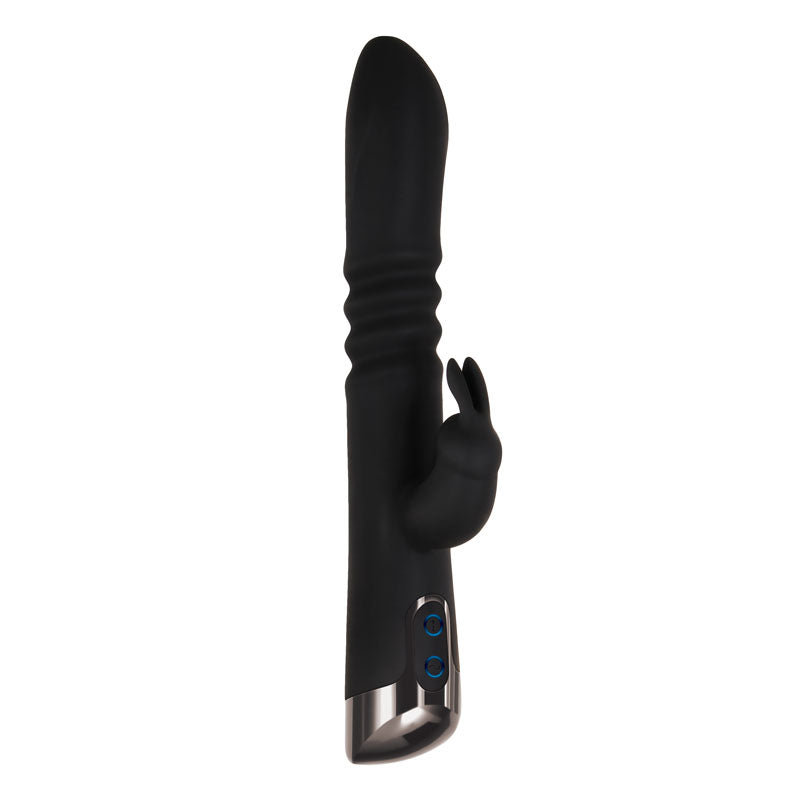 Evolved Rapid Rabbit - Black 25.4 cm USB Rechargeable Thrusting Rabbit Vibrator Evolved