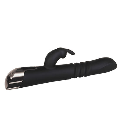Evolved Rapid Rabbit - Black 25.4 cm USB Rechargeable Thrusting Rabbit Vibrator Evolved