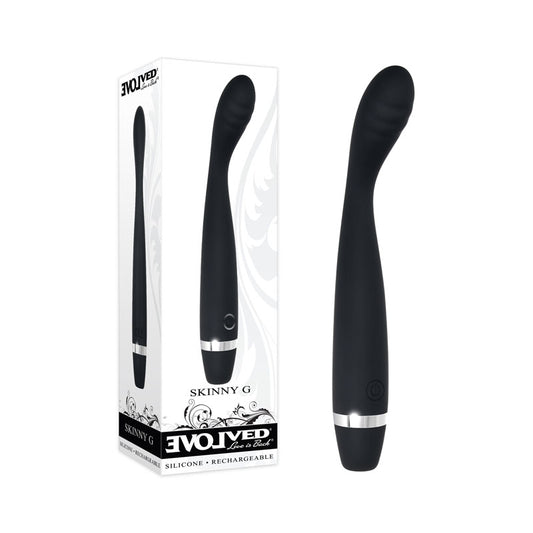 Evolved Skinny G - Black 17.8 cm USB Rechargeable Vibrator Black - Club X