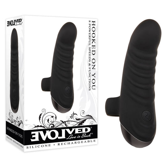 Evolved HOOKED ON YOU - Black USB Rechargeable Finger Stimulator Black / 60 - Club X
