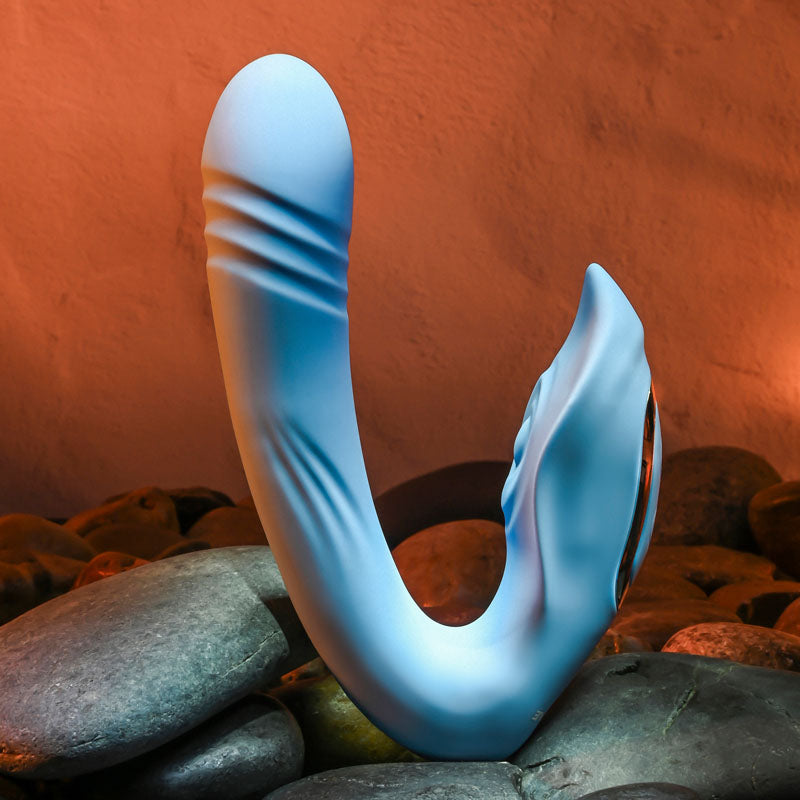 Evolved TAP & THRUST - Blue USB Rechargeable Dual Vibrator Evolved