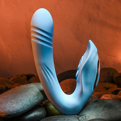 Evolved TAP & THRUST - Blue USB Rechargeable Dual Vibrator Evolved