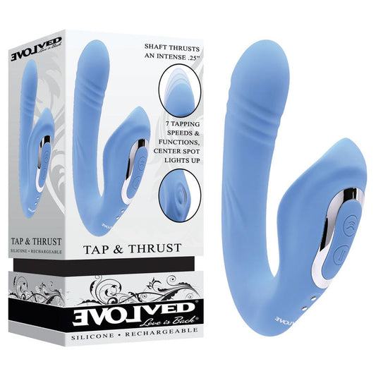 Evolved TAP & THRUST - Blue USB Rechargeable Dual Vibrator Evolved