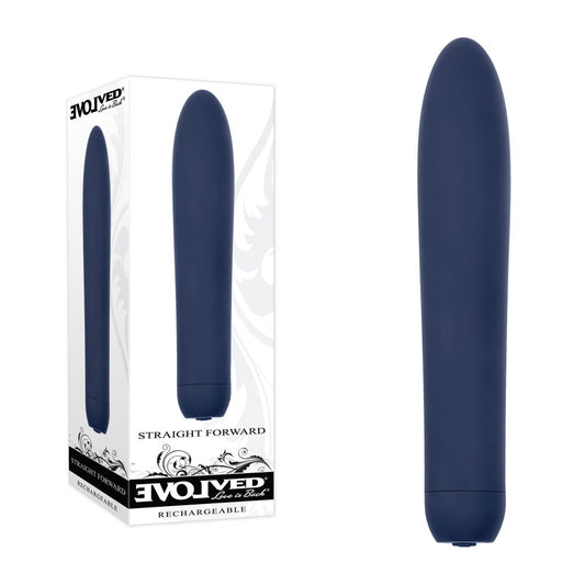 Evolved STRAIGHT FORWARD - Blue 16.5 cm USB Rechargeable Vibrator Blue / 50 - Club X