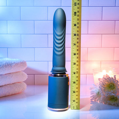 Evolved TOO HOT TO HANDLE - Black USB Rechargeable Thrusting Vibe with Stand Evolved