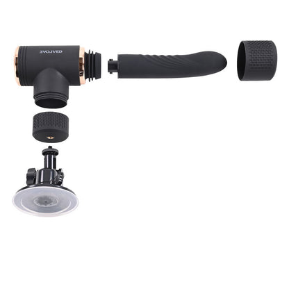 Evolved TOO HOT TO HANDLE - Black USB Rechargeable Thrusting Vibe with Stand Evolved