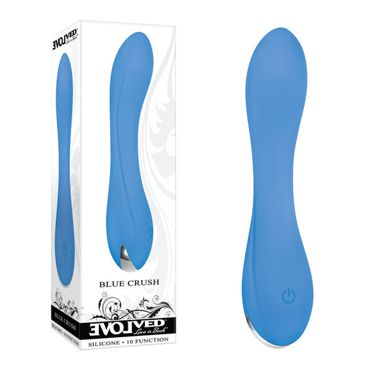 Evolved BLUE CRUSH - Blue 12 cm USB Rechargeable Mini Vibrator Blue - Club X