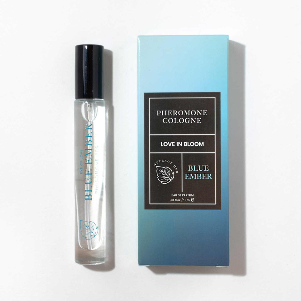 Eye Of Love Love In Bloom Blue Ember Pheromone Cologne - 10ml - Citrus & Cedar Scented Pheromone Cologne for Men to attract Women - 10 ml Spray Eye Of Love
