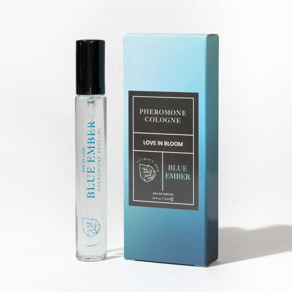 Eye Of Love Love In Bloom Blue Ember Pheromone Cologne - 10ml - Citrus & Cedar Scented Pheromone Cologne for Men to attract Women - 10 ml Spray Eye Of Love